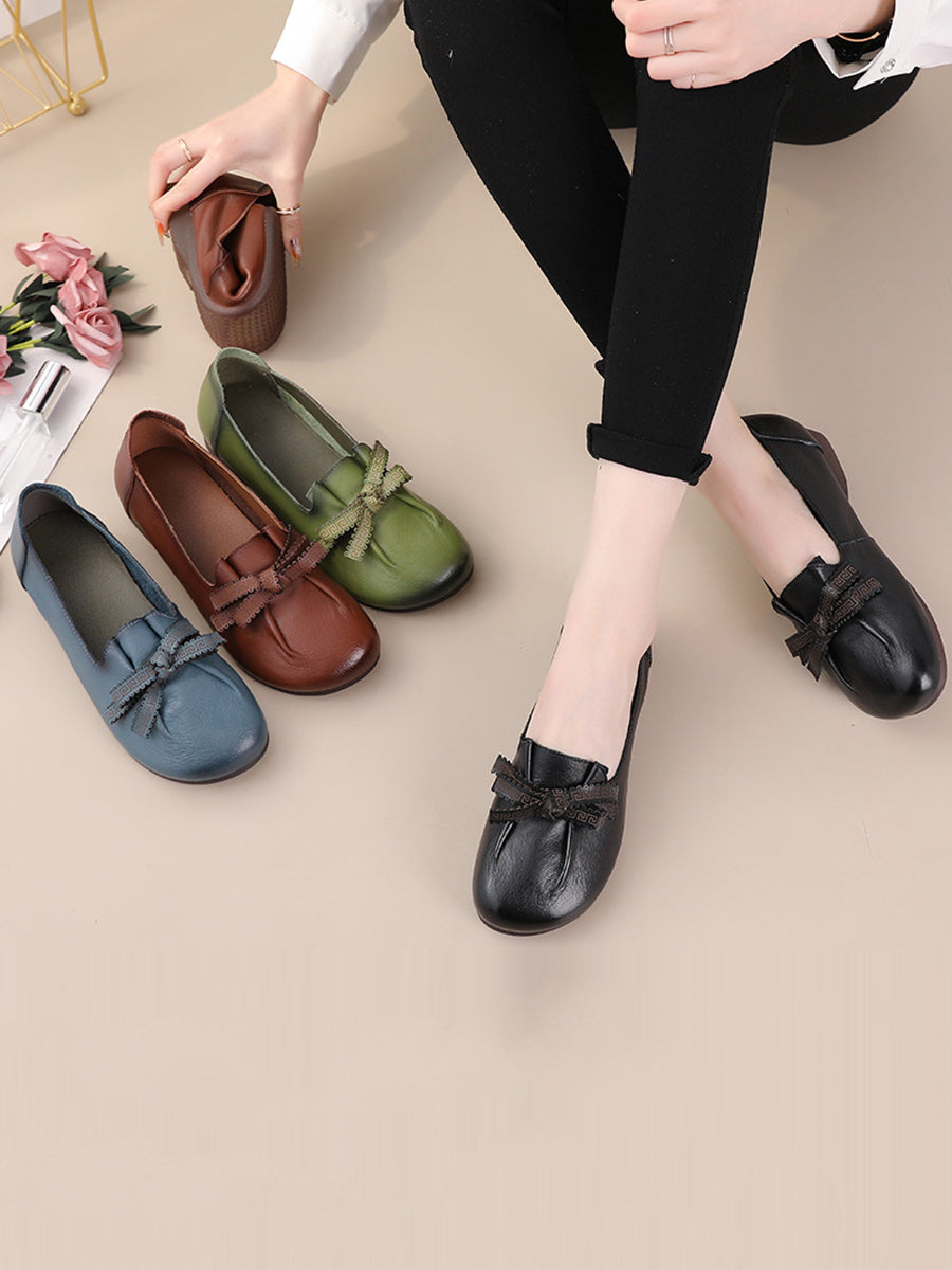 CD | femei de vară solide bowknot split pantofi din piele
