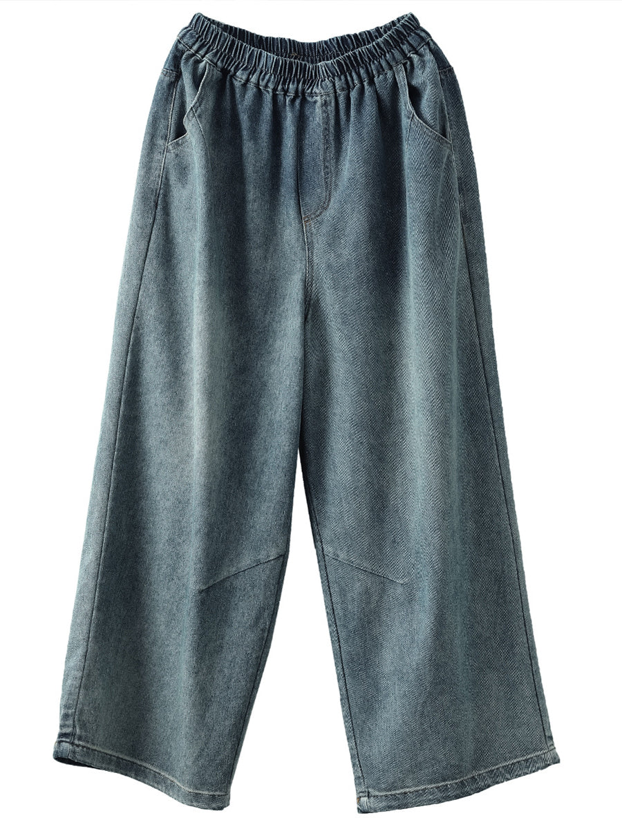 Soft Pocket Denim Straight-leg Pants