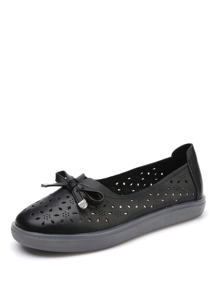 CD | Femei Casual Vara Solid Cutout piele Pantofi plat