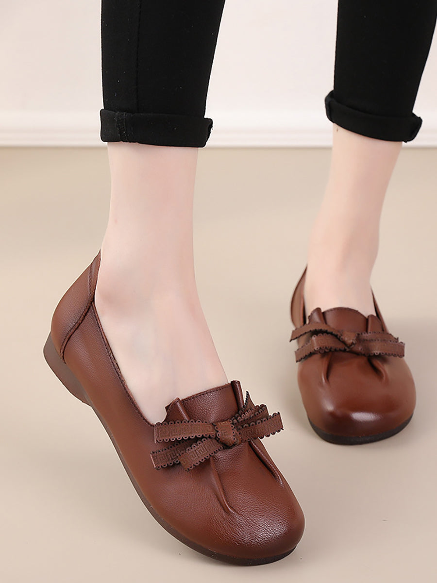 CD | femei de vară solide bowknot split pantofi din piele