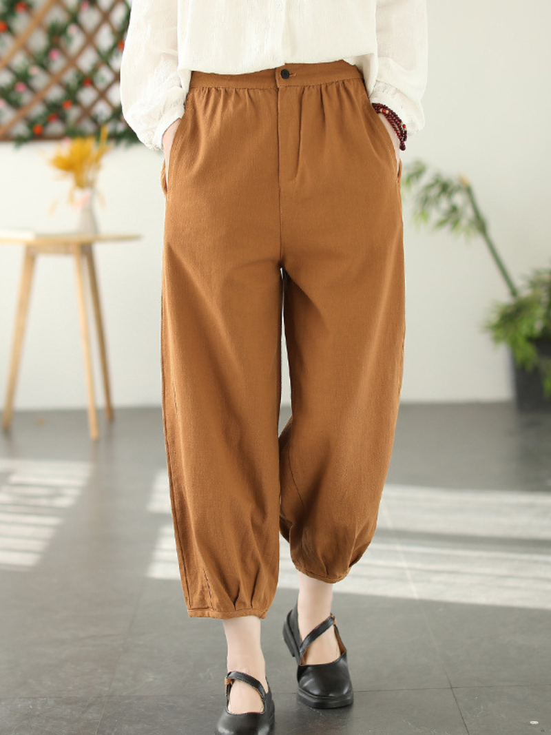 CD | Femei Moda Casual talie Elastic vrac lung Harem Bottom pantaloni