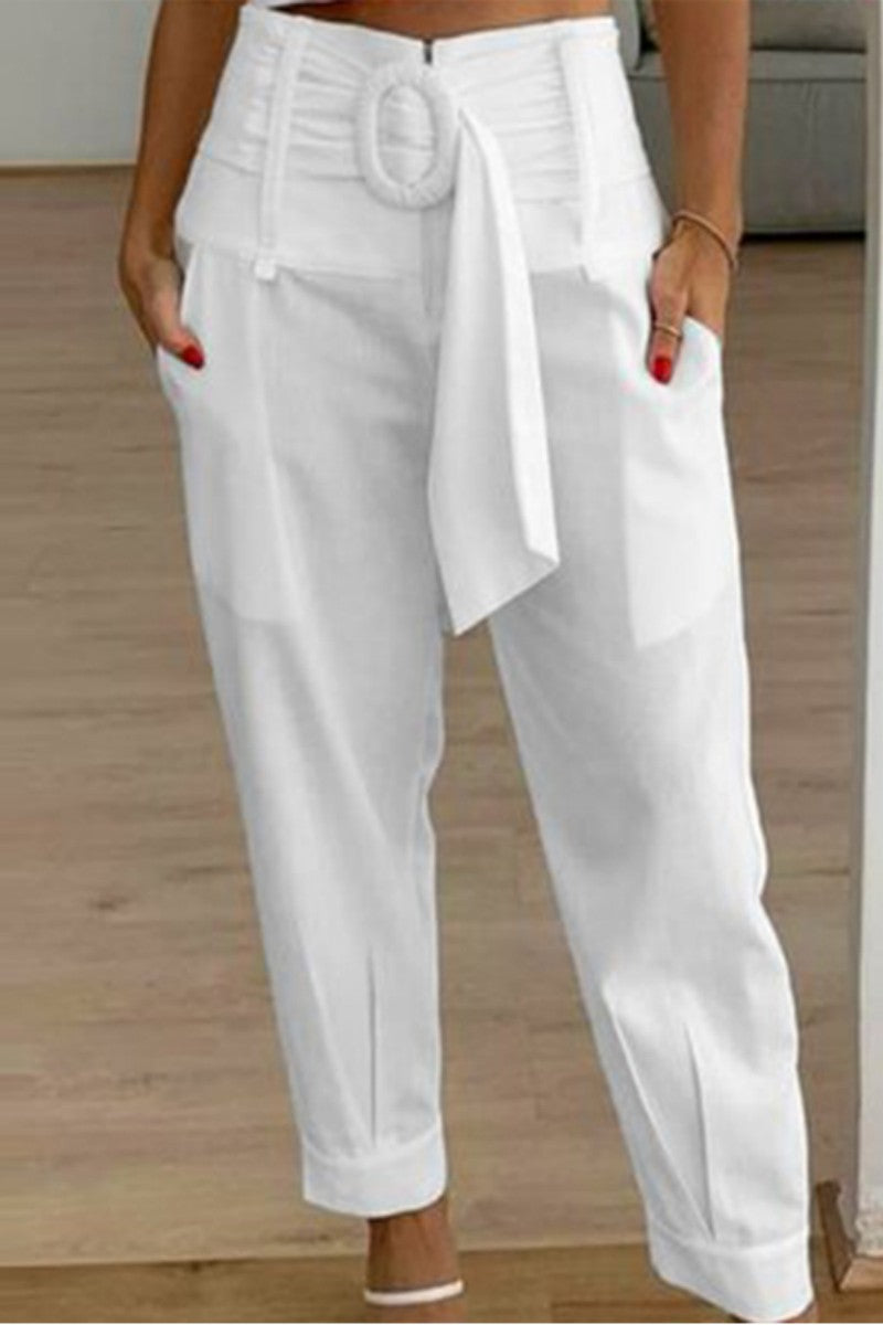 CD | Casual solid Patchwork regulat talie înaltă convenționale solid culoare pantaloni