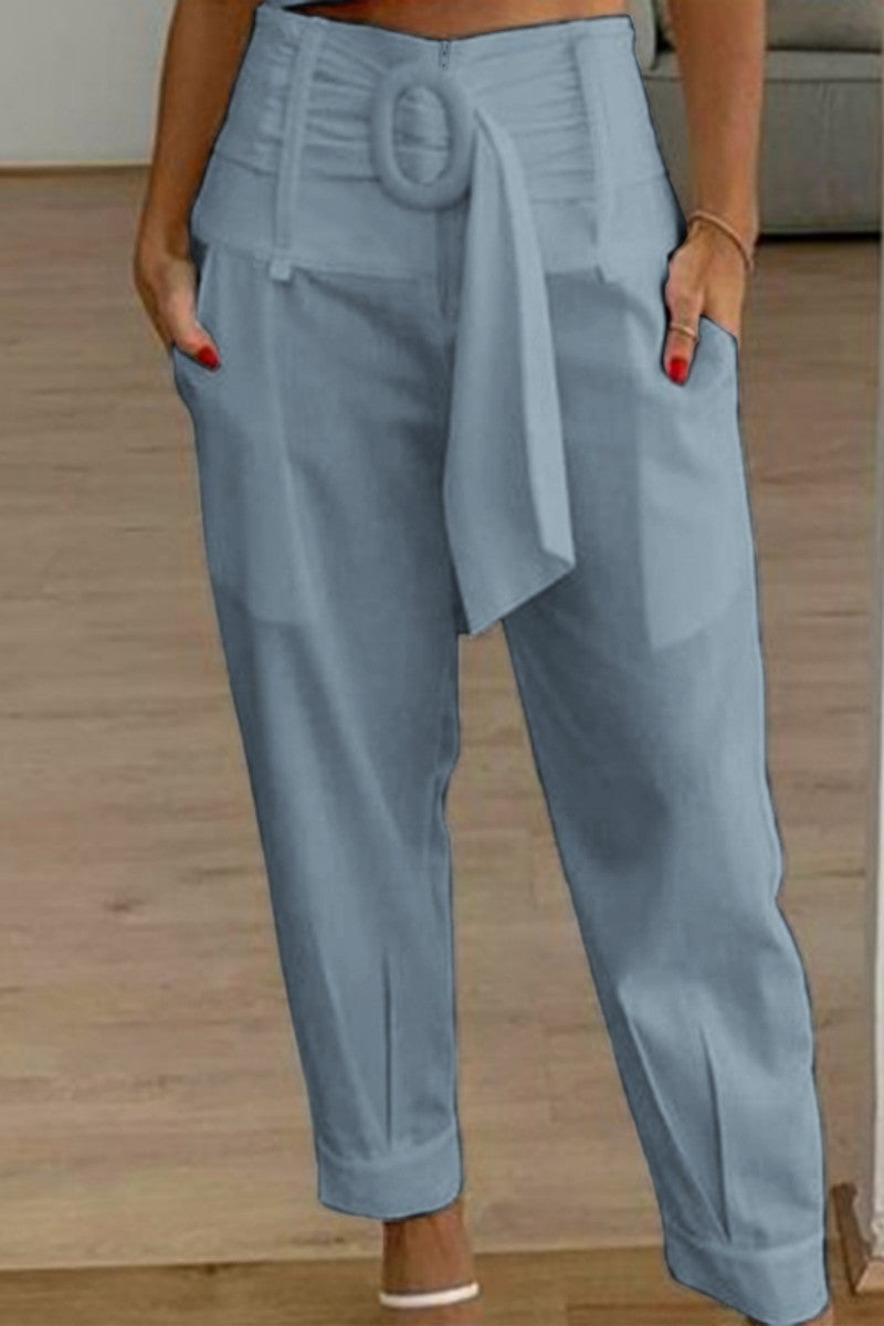 CD | Casual solid Patchwork regulat talie înaltă convenționale solid culoare pantaloni