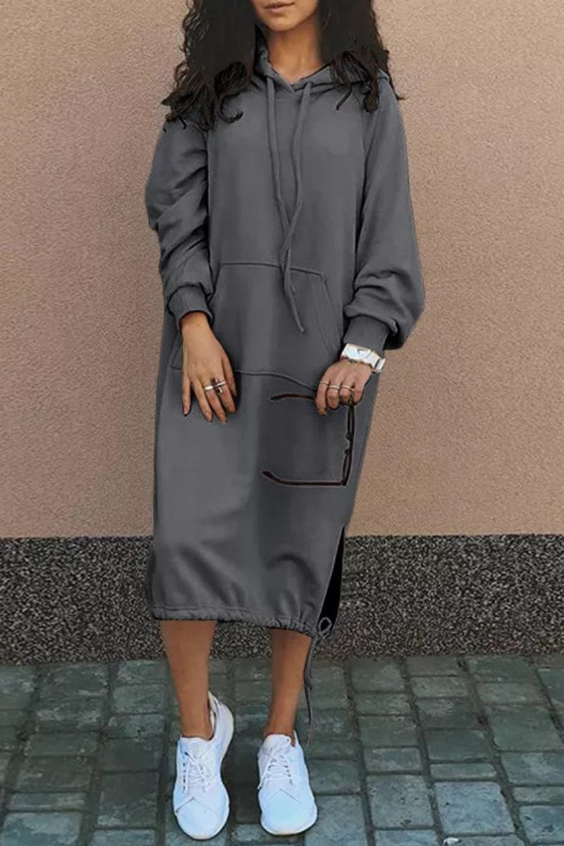 CD | Rochie midi casual cu glugă