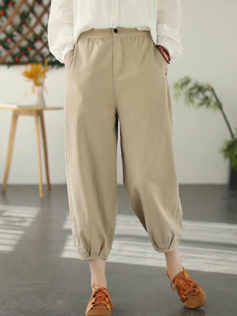 CD | Femei Moda Casual talie Elastic vrac lung Harem Bottom pantaloni