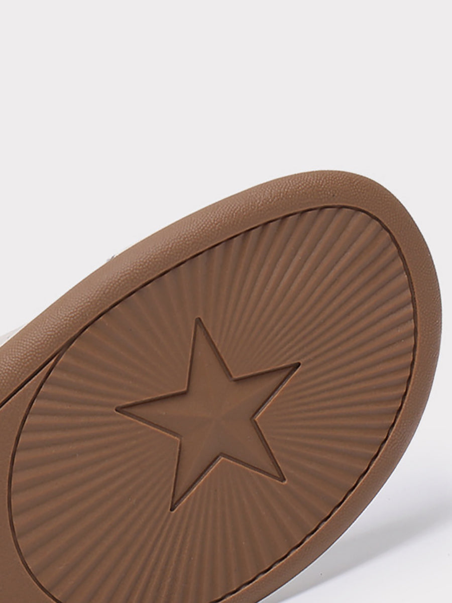 CD | Femei Vara Artsy Solid din piele Cutout Flat Shoes