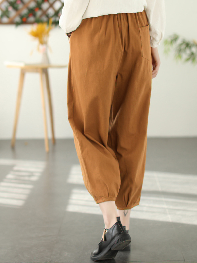 CD | Femei Moda Casual talie Elastic vrac lung Harem Bottom pantaloni