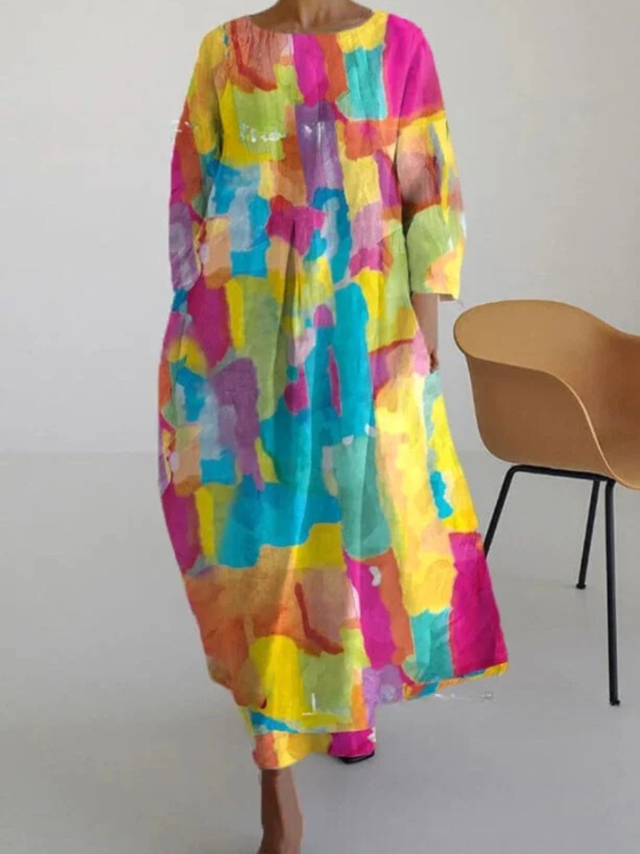 CD | Rochie maxi elegantă colorată de vară