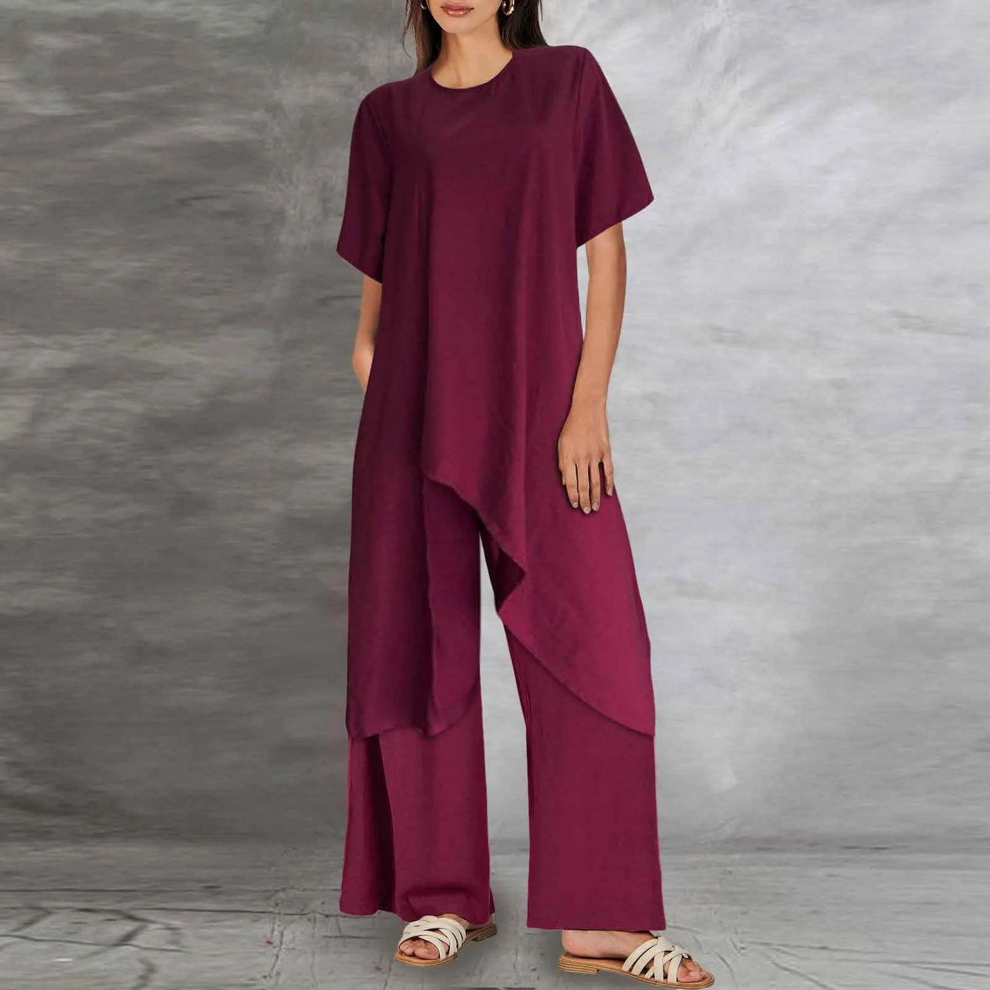 CD | Set elegant de bluză lungă și pantaloni pentru femei