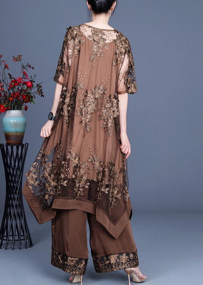 CD | 2021 Rochie de vară neregulată Pantalonii cu picioare largi Fusta cu bretele Set de trei piese
