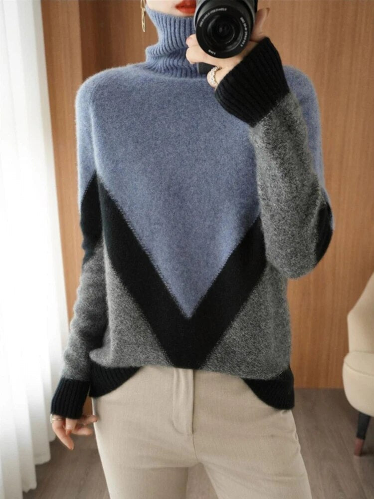 CD | Pulover elegant în culoare contrastantă