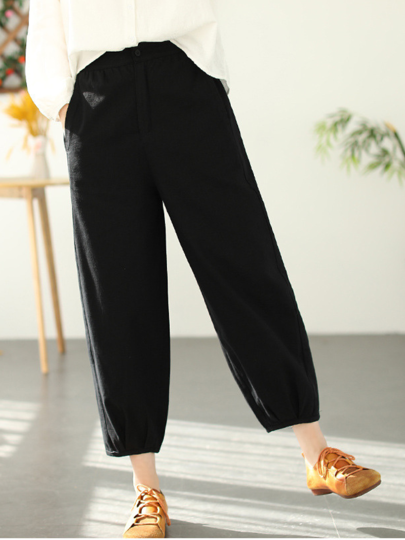 CD | Femei Moda Casual talie Elastic vrac lung Harem Bottom pantaloni
