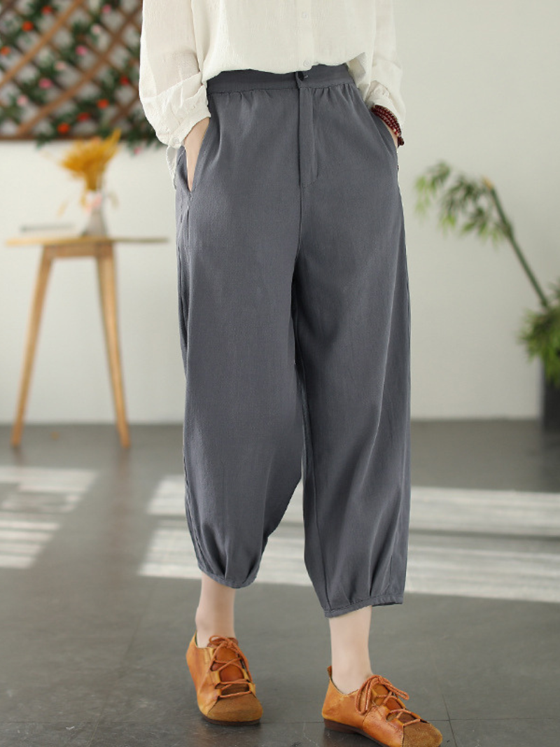 CD | Femei Moda Casual talie Elastic vrac lung Harem Bottom pantaloni