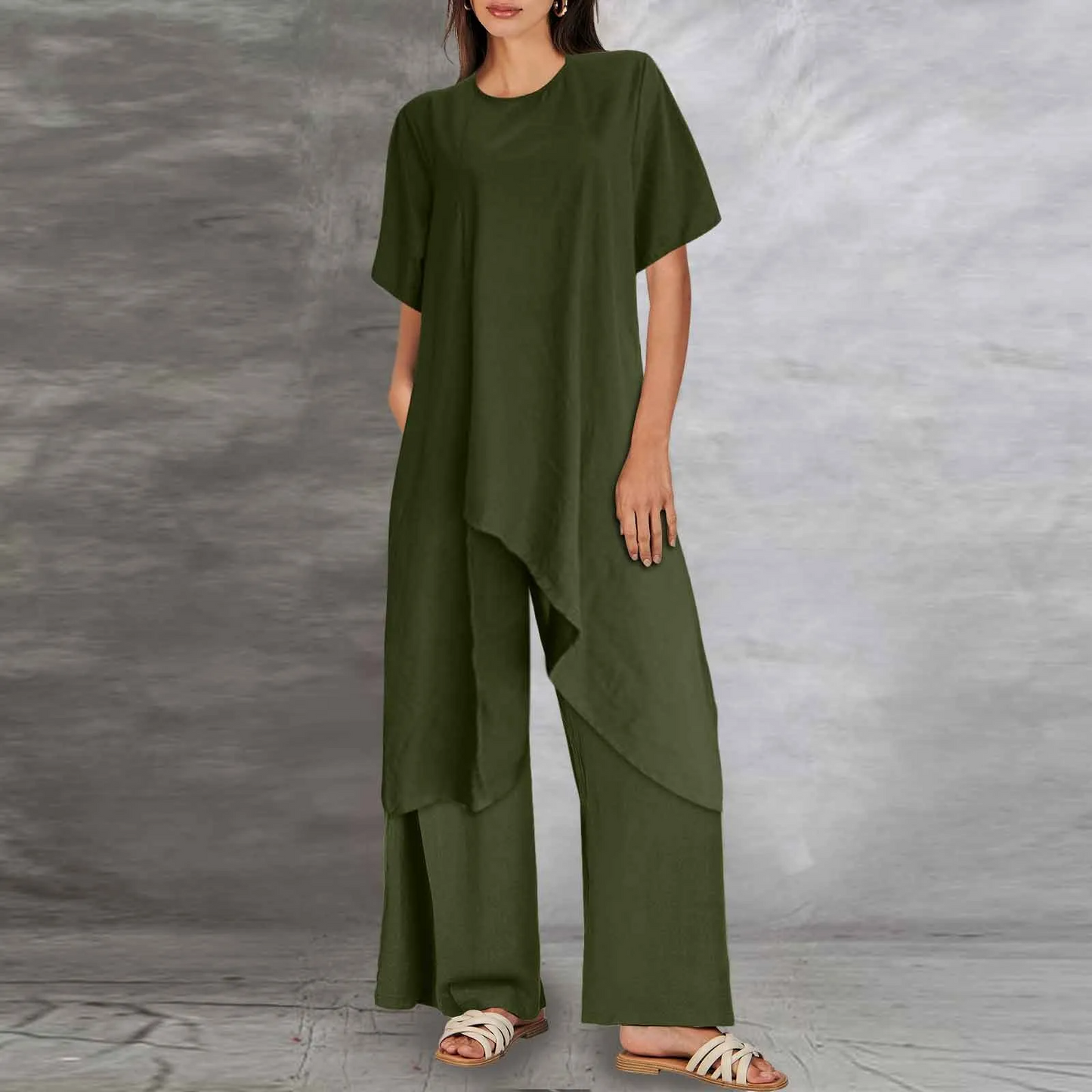 CD | Set elegant de bluză lungă și pantaloni pentru femei