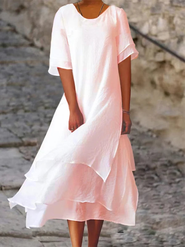CD | Rochie midi fluidă cu mai multe straturi