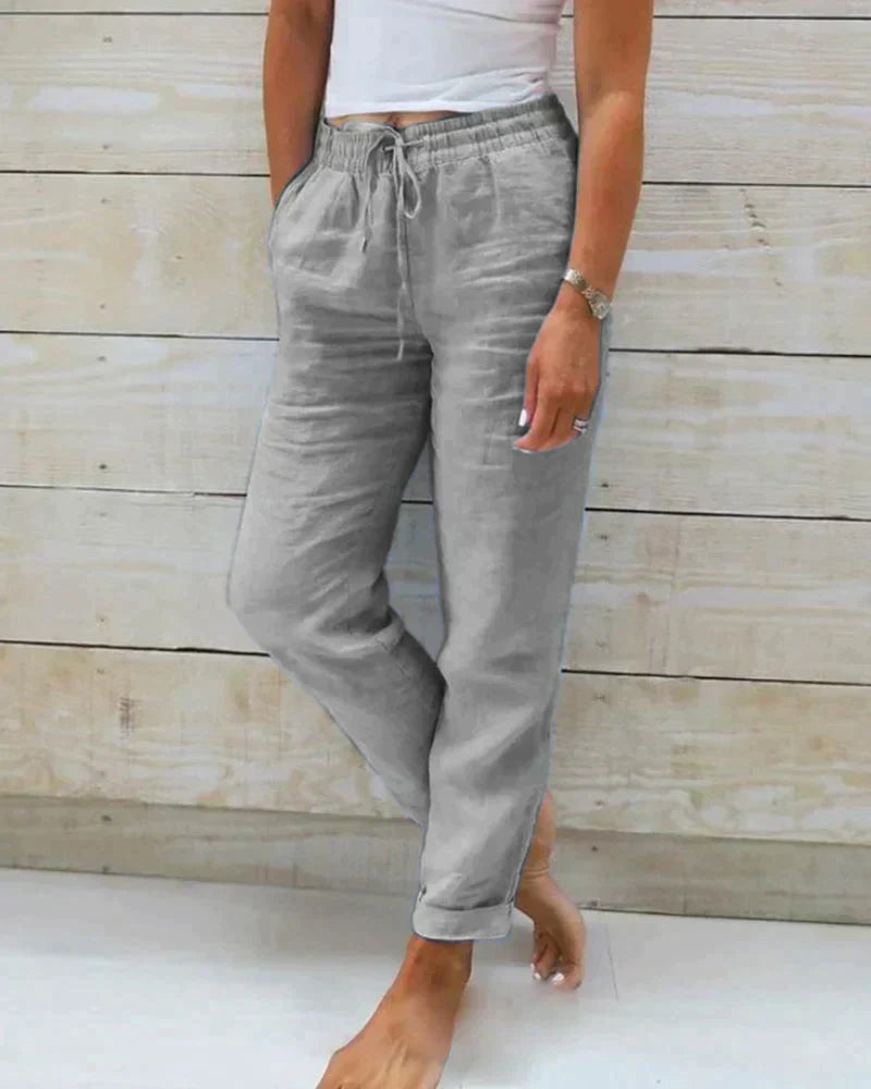 CD | Pantaloni eleganți din in pentru femei
