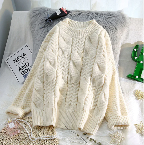 CD ®| Pulover casual cu partea de sus liberă