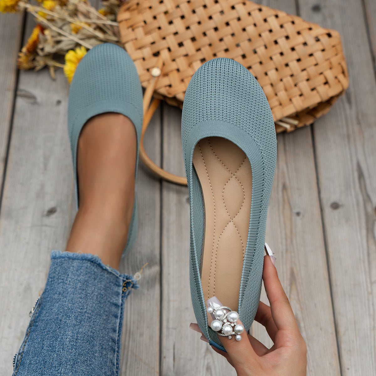 CD | Cap rotund Femei Flats