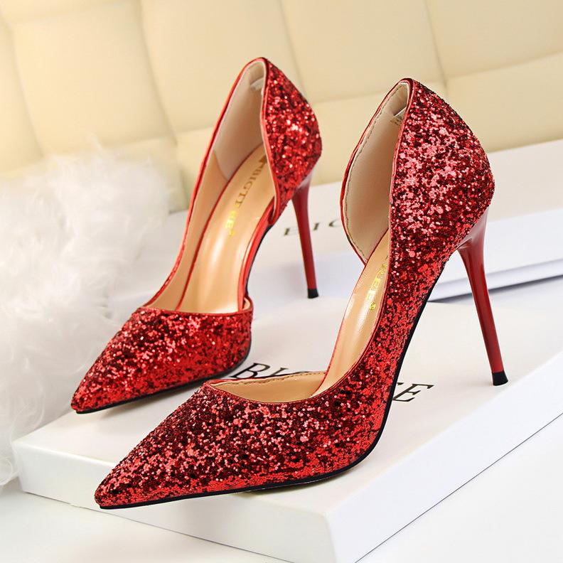 CD | Tocuri stiletto elegante cu sclipici