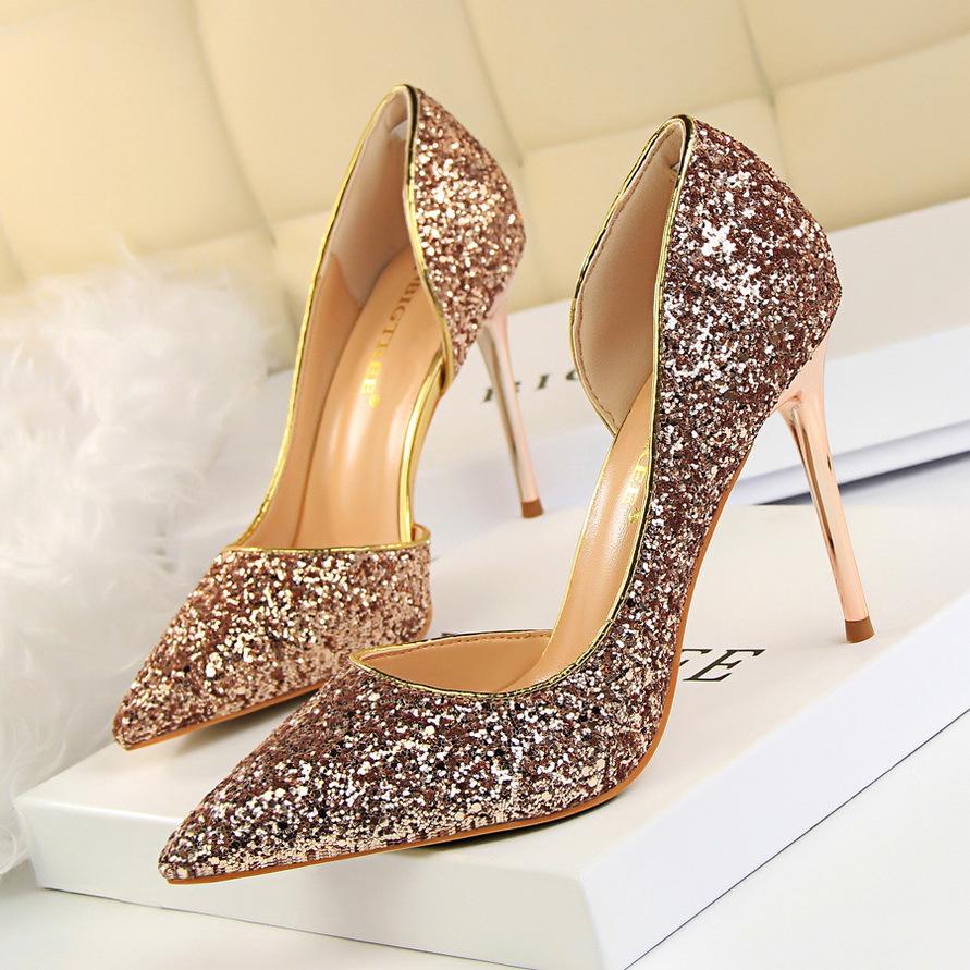 CD | Tocuri stiletto elegante cu sclipici
