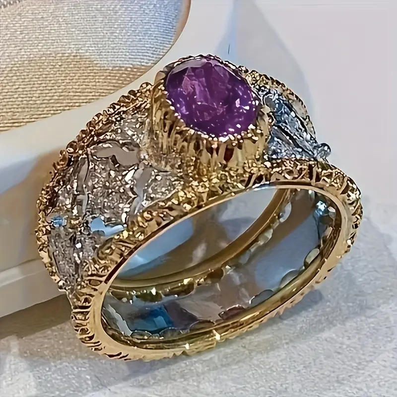 Bright Purple Zirconia Ring