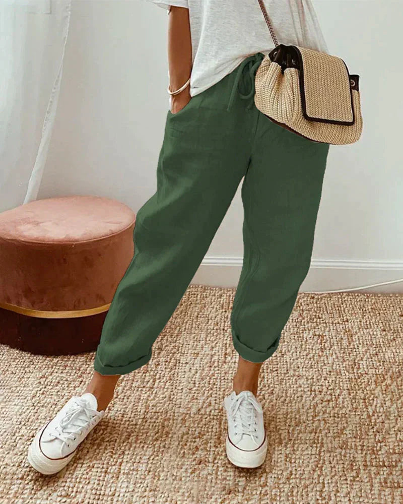 CD | Cidru- Pantaloni casual și eleganți din in