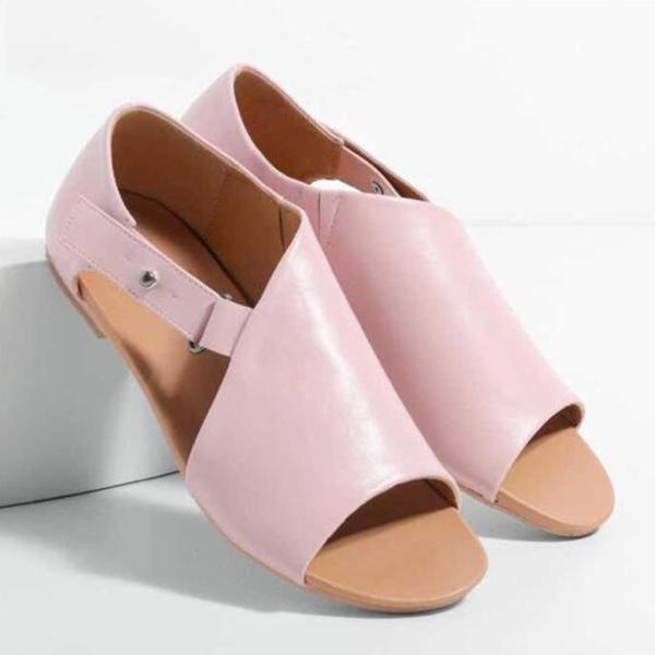 CD | Femei Peep Toe Buckle Flats Sandale
