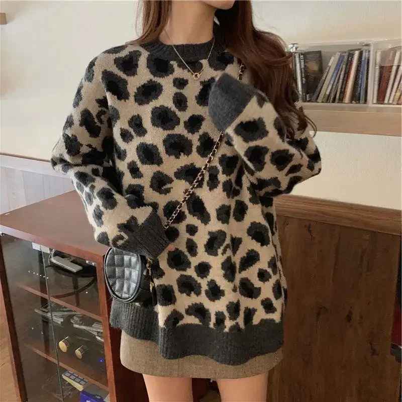 CD | Pulover confortabil cu imprimeu leopard