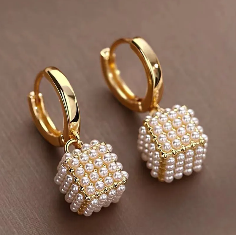 Cubic Pearl Earrings