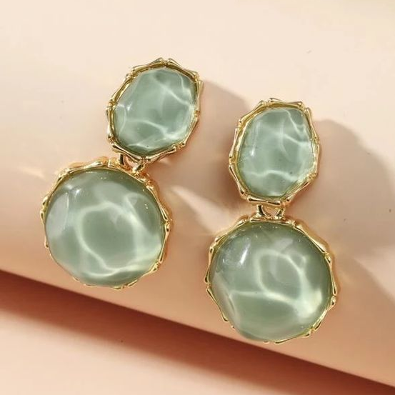 Ocean Green Crystal Earrings