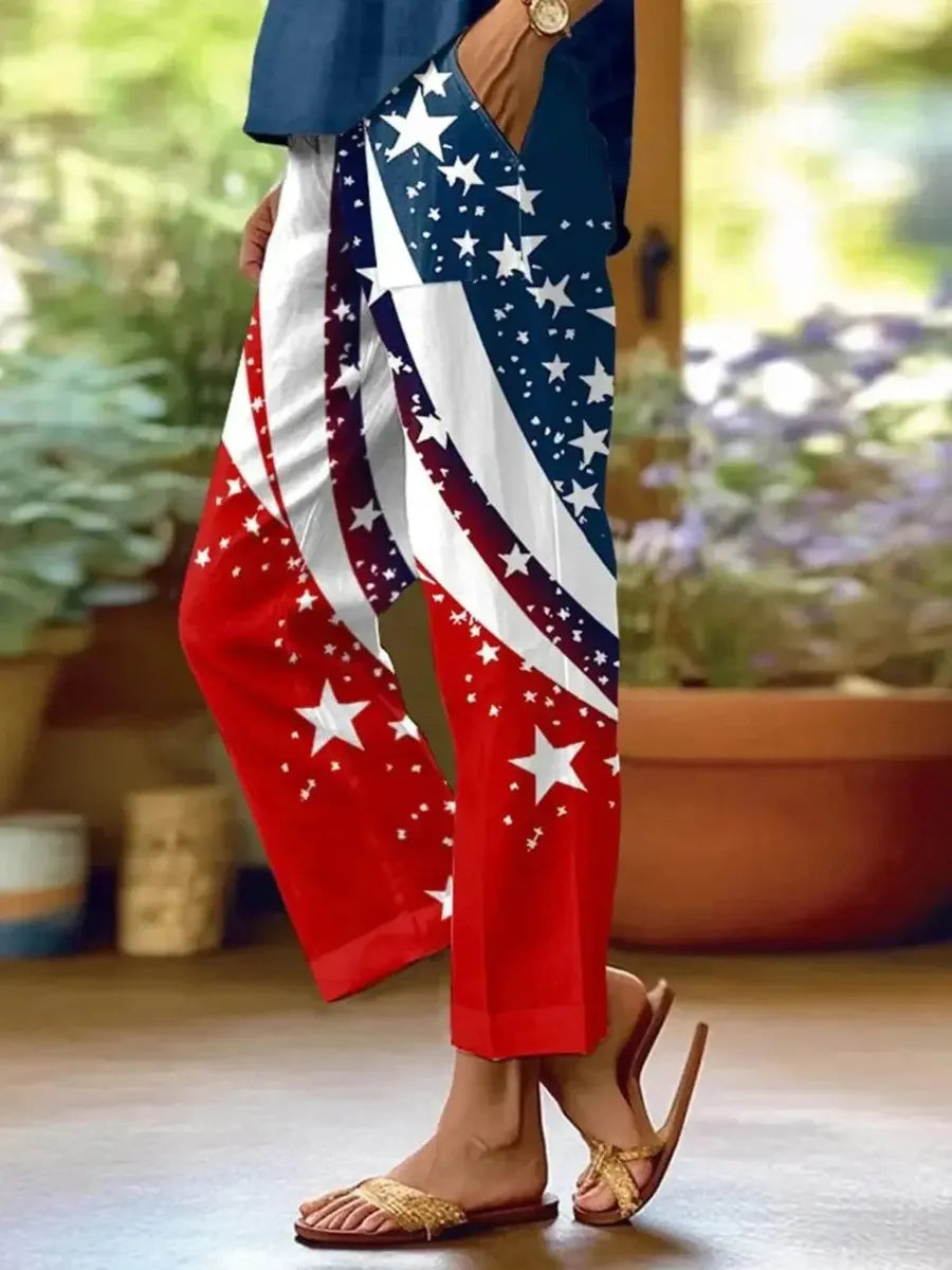 CD | Pantaloni trendy cu buzunare laterale albastre