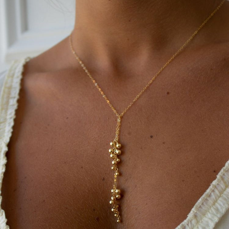 Dangle Gold Beads Necklace