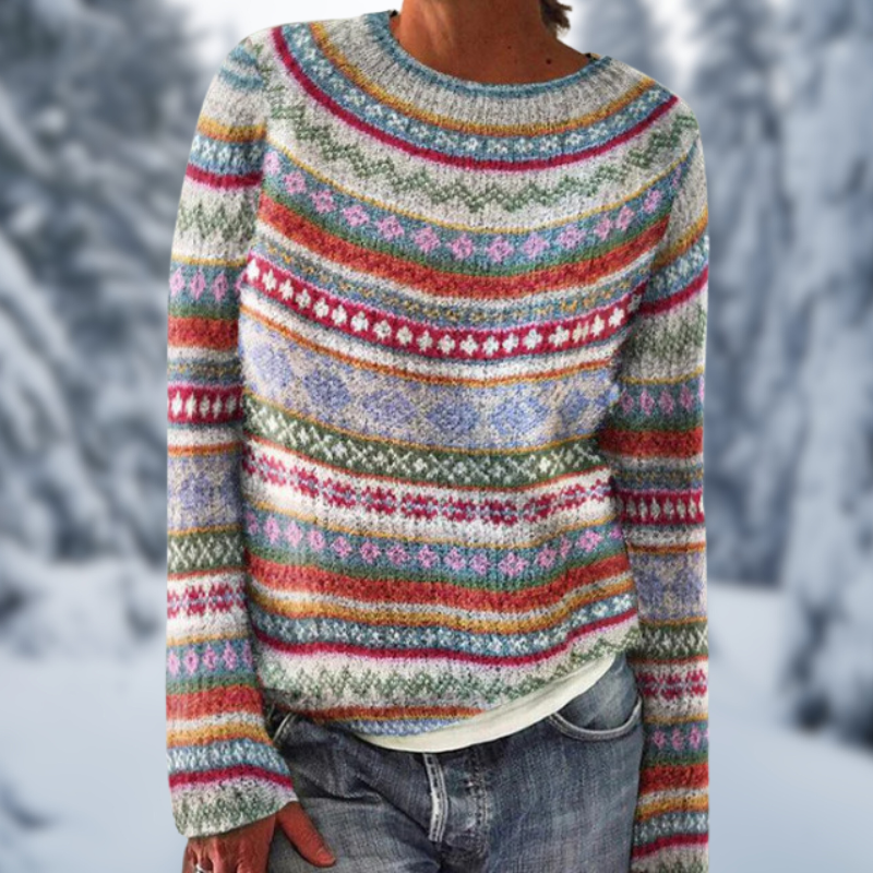 CD | Elegant gât rotund Pulover colorat