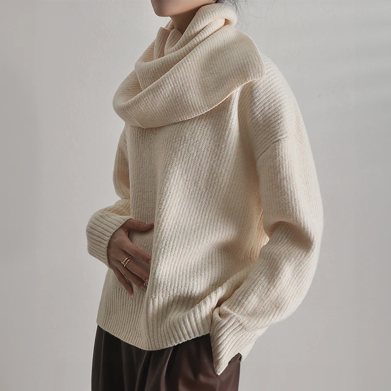 CD | Elegant & elegant jumper cu eșarfă