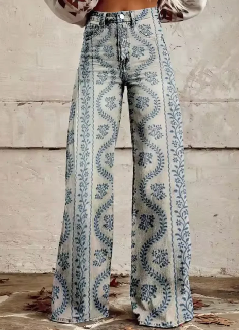 CD | Pantaloni largi cu imprimeu colorat