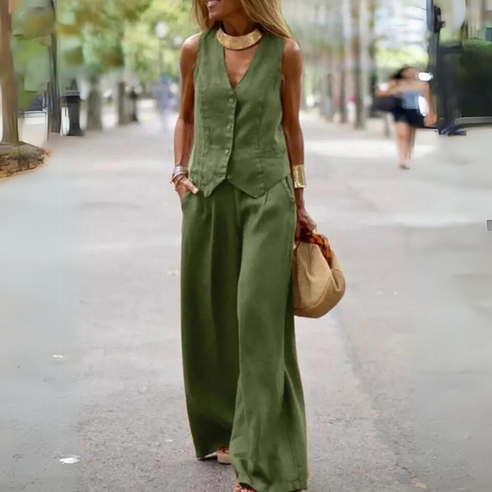 CD | Set elegant pentru femei - top și pantaloni