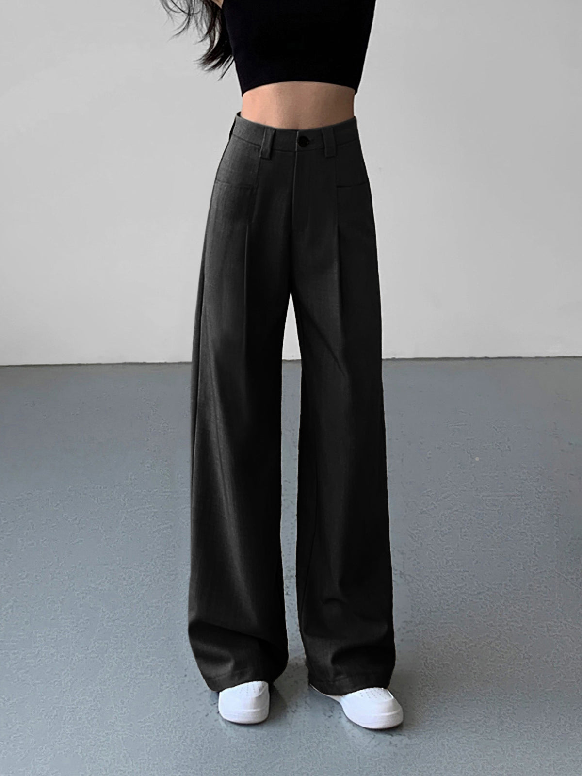CD | Pantaloni Dresscode cu pliuri divine și picior lat