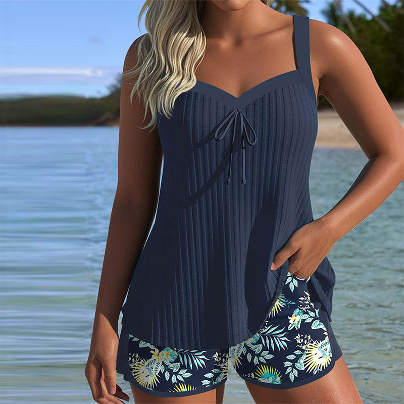 CD | Tankini Pantaloni scurți de baie din două piese cu dungi