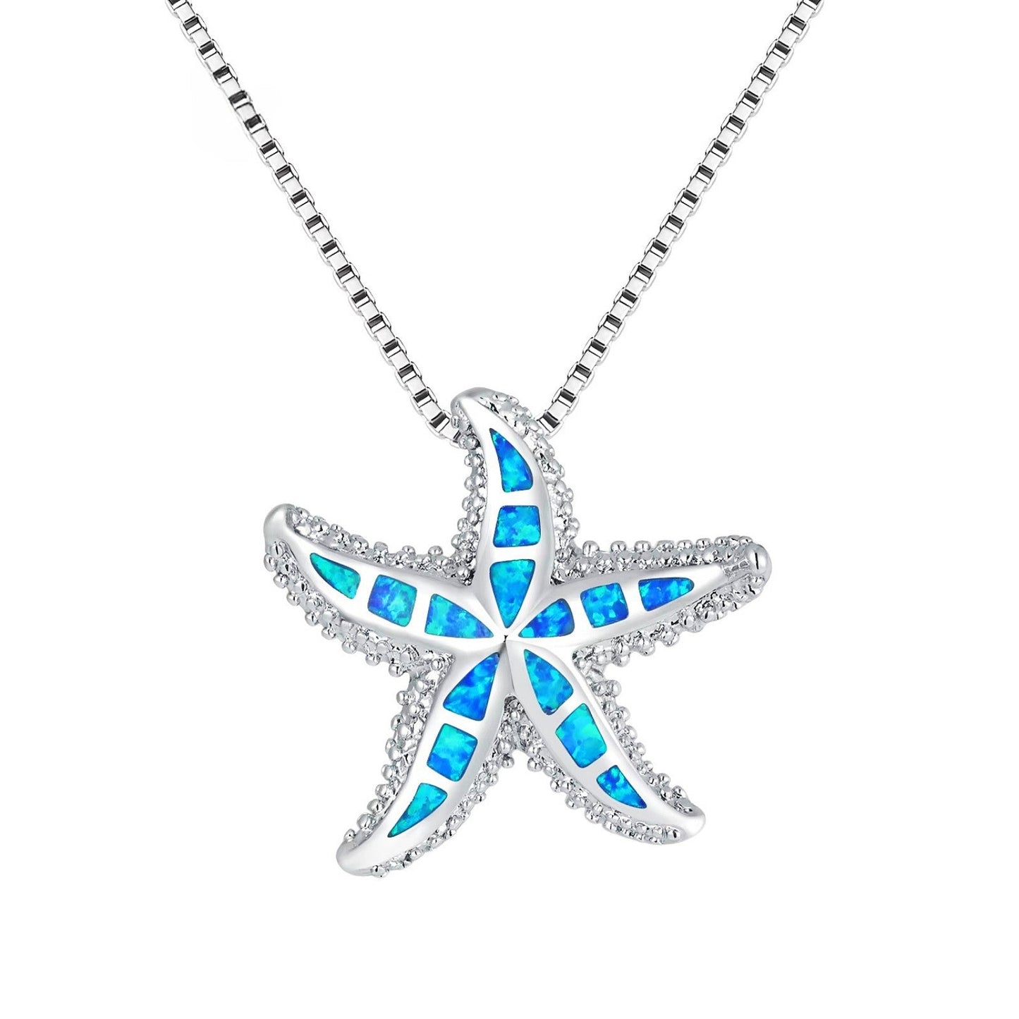 Blue Opal Starfish Necklace