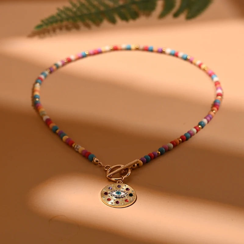 Bohemian Beaded Charm Bracelet