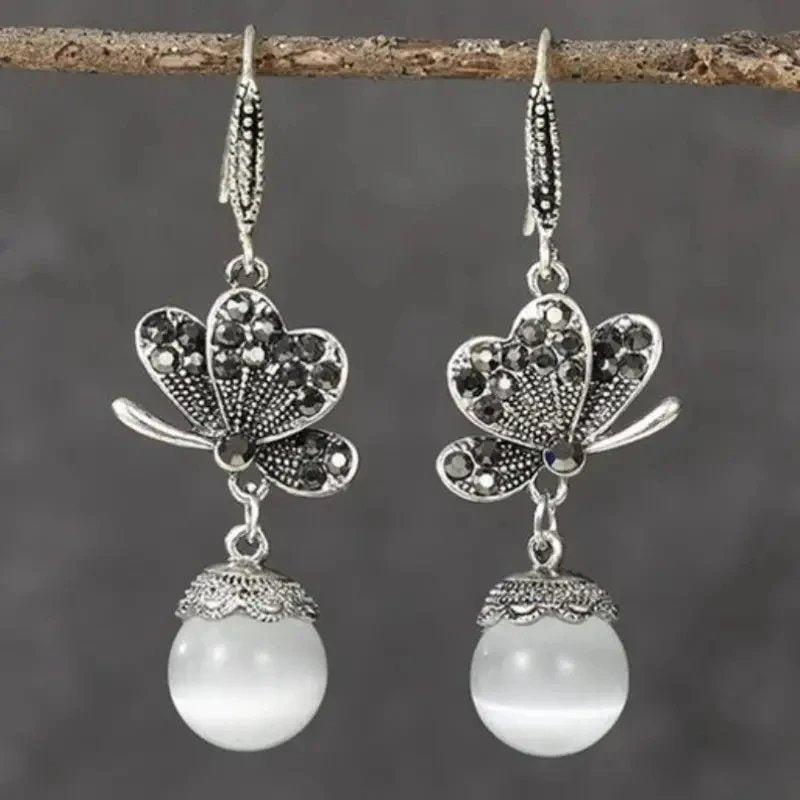 Bohemian Butterfly Pearl Earrings