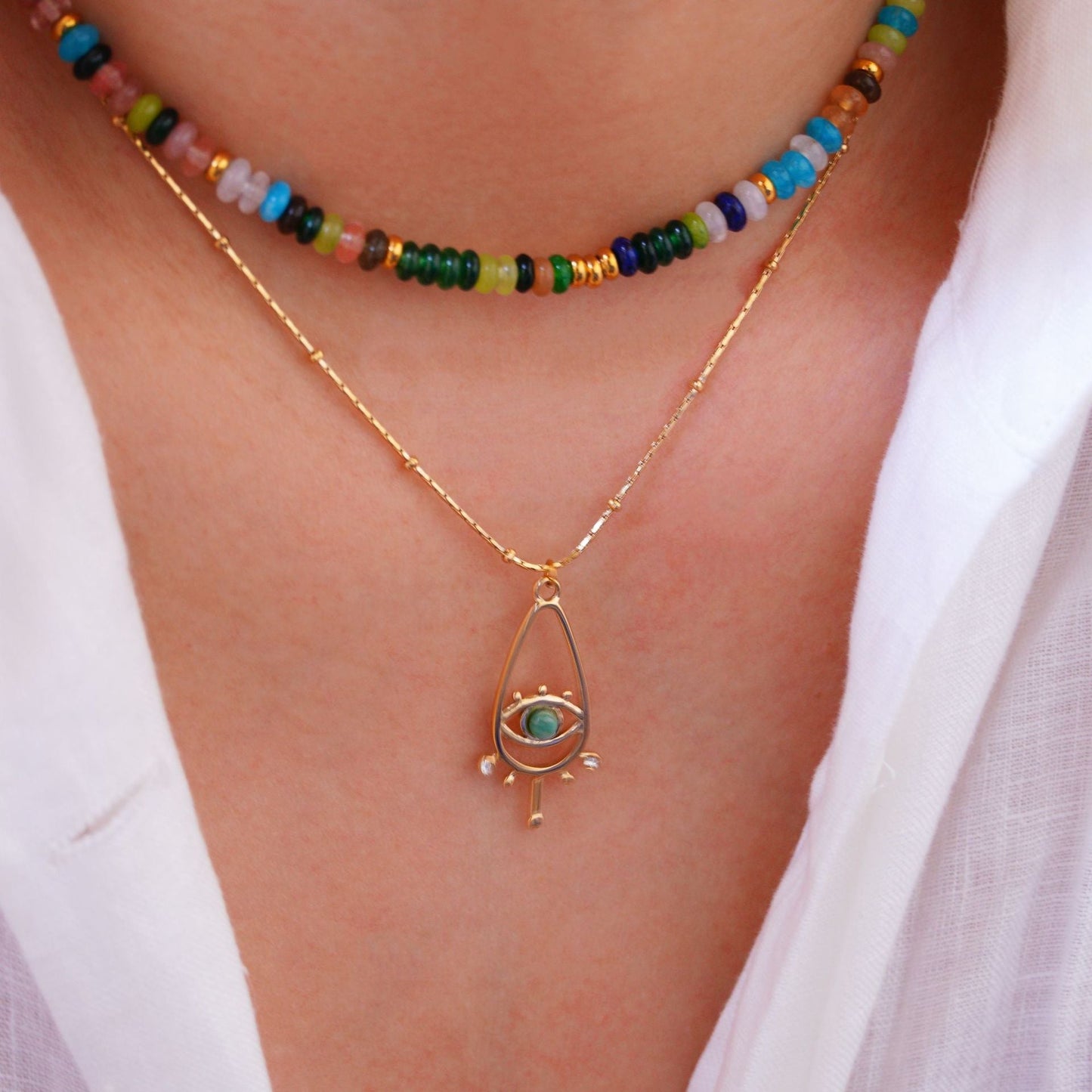 Bohemian Evil Eye Necklace