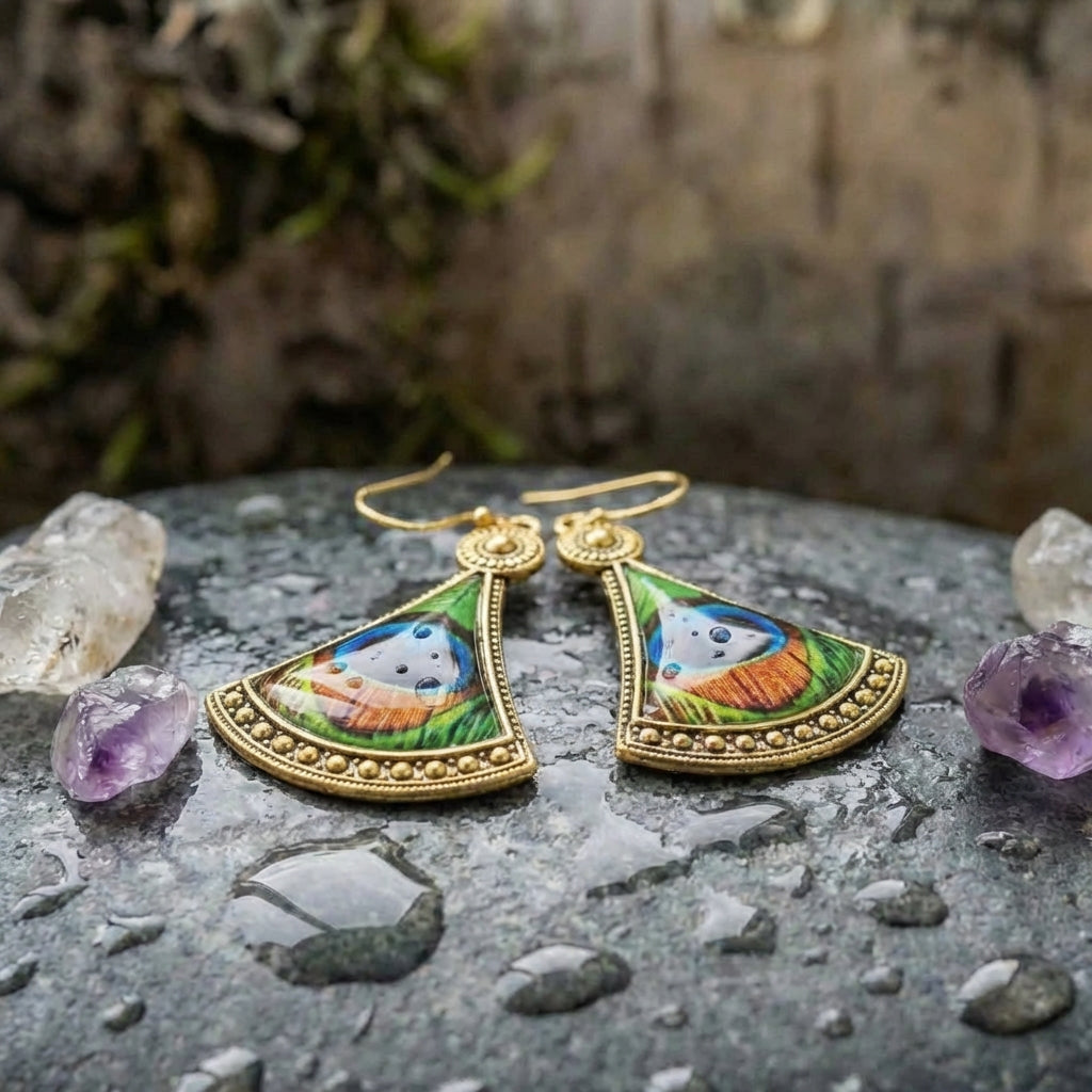 Bohemian Peacock Eye Earrings
