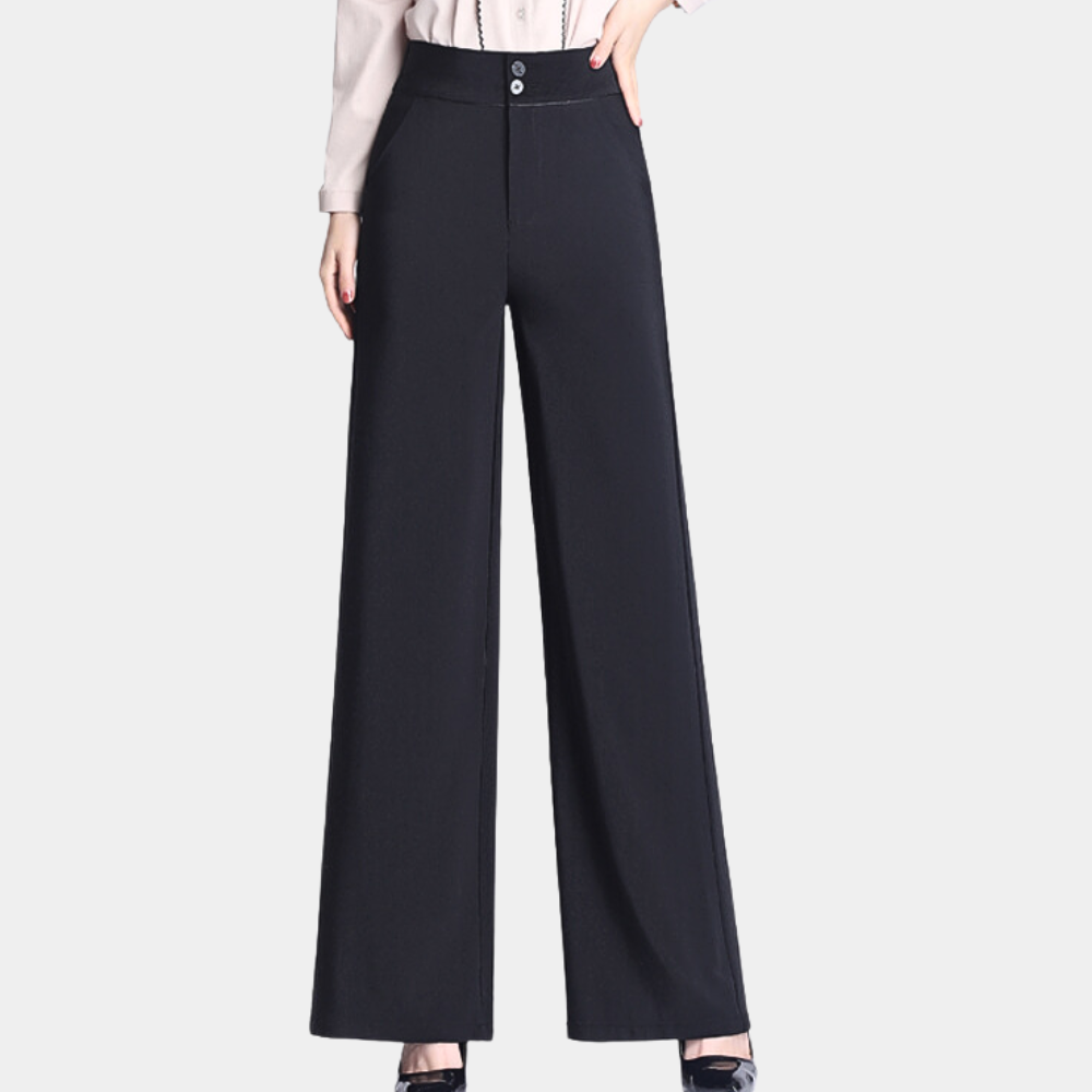 CD | Pantaloni eleganți cu talie înaltă și picior lat pentru femei