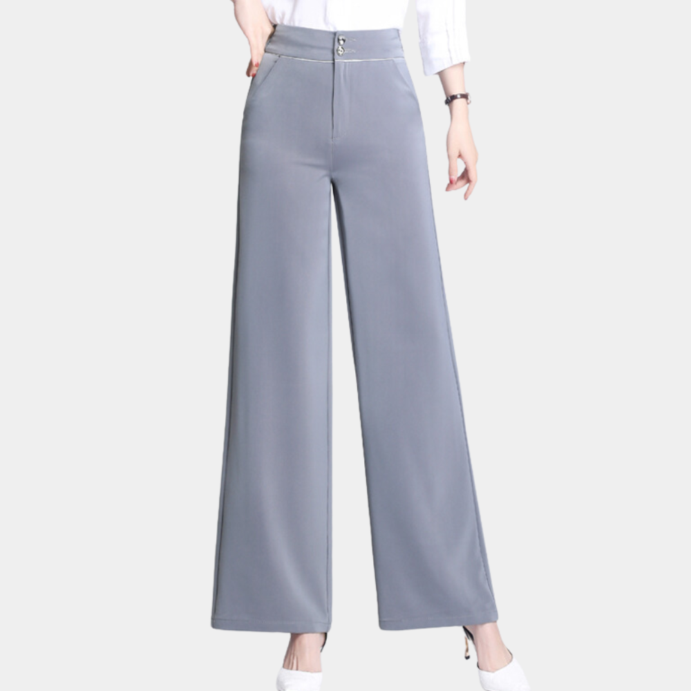 CD | Pantaloni eleganți cu talie înaltă și picior lat pentru femei