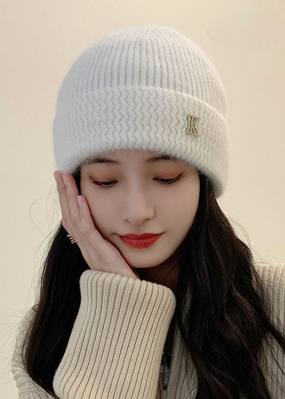 Pink Cashmere Thick Knitted Cotton Bonnie Hat