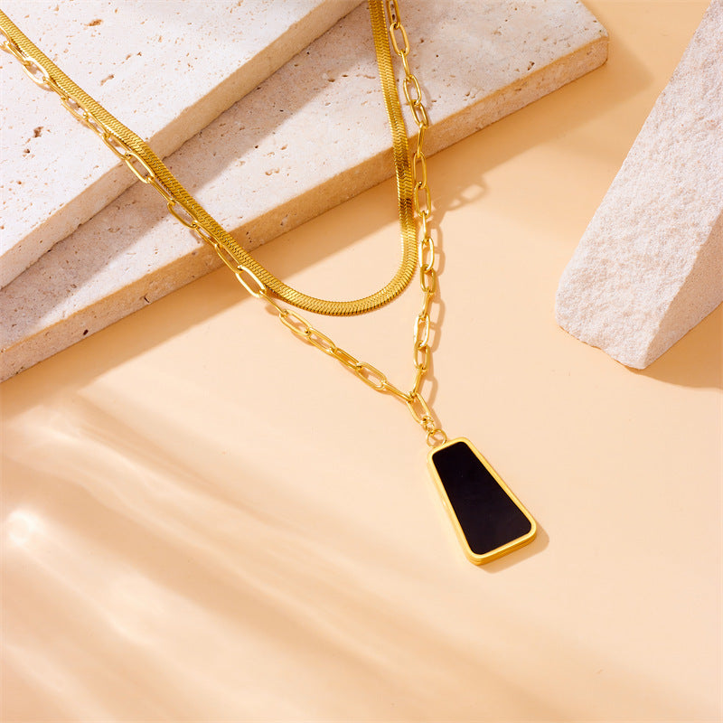 Classic Gold Onyx Necklace