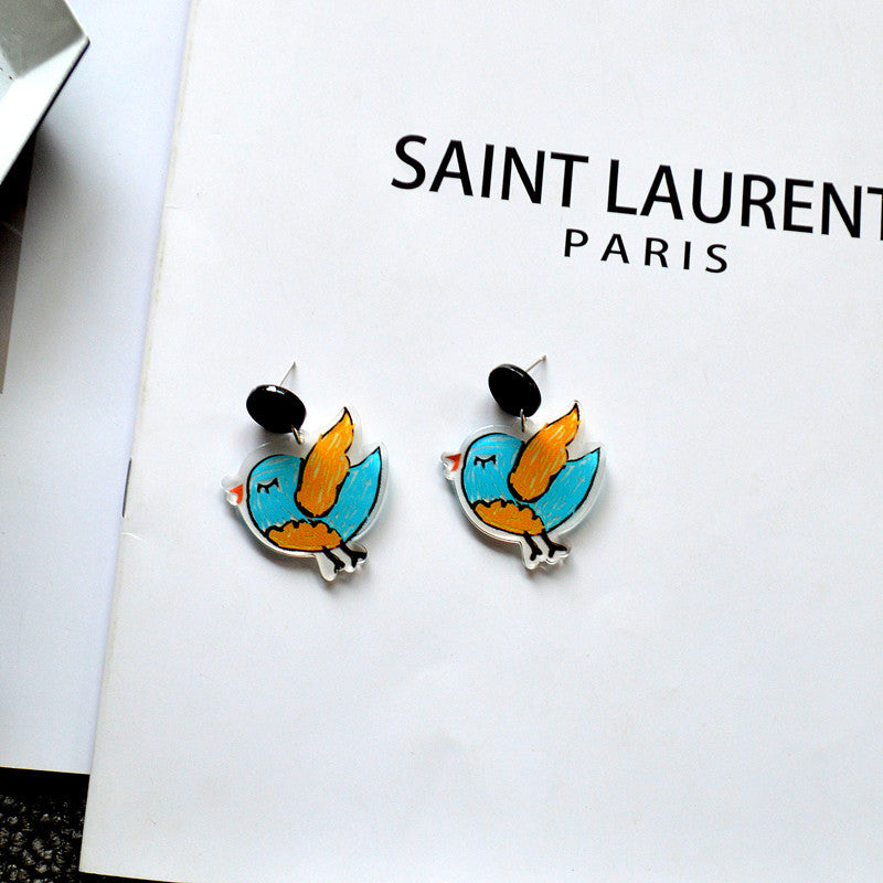 Colorful Bird Earrings