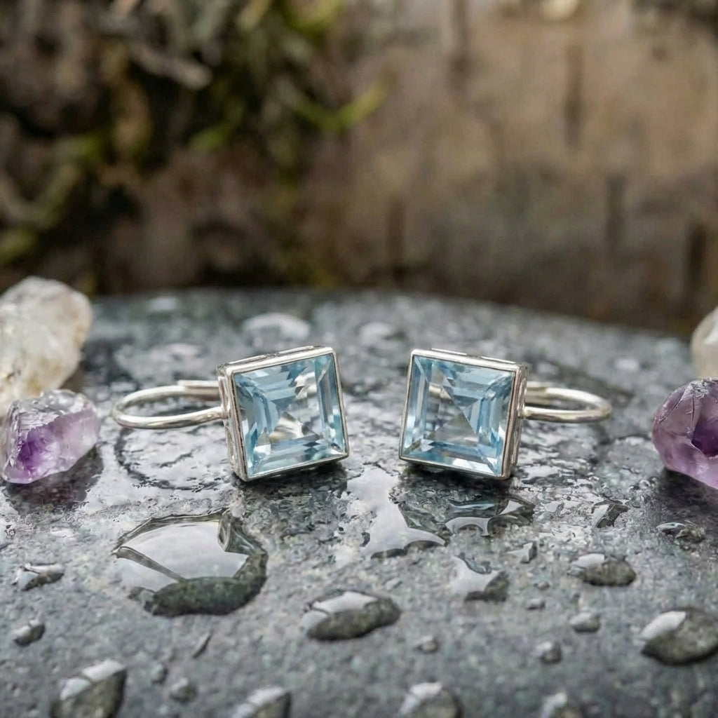 Elegant Blue Crystal Earrings