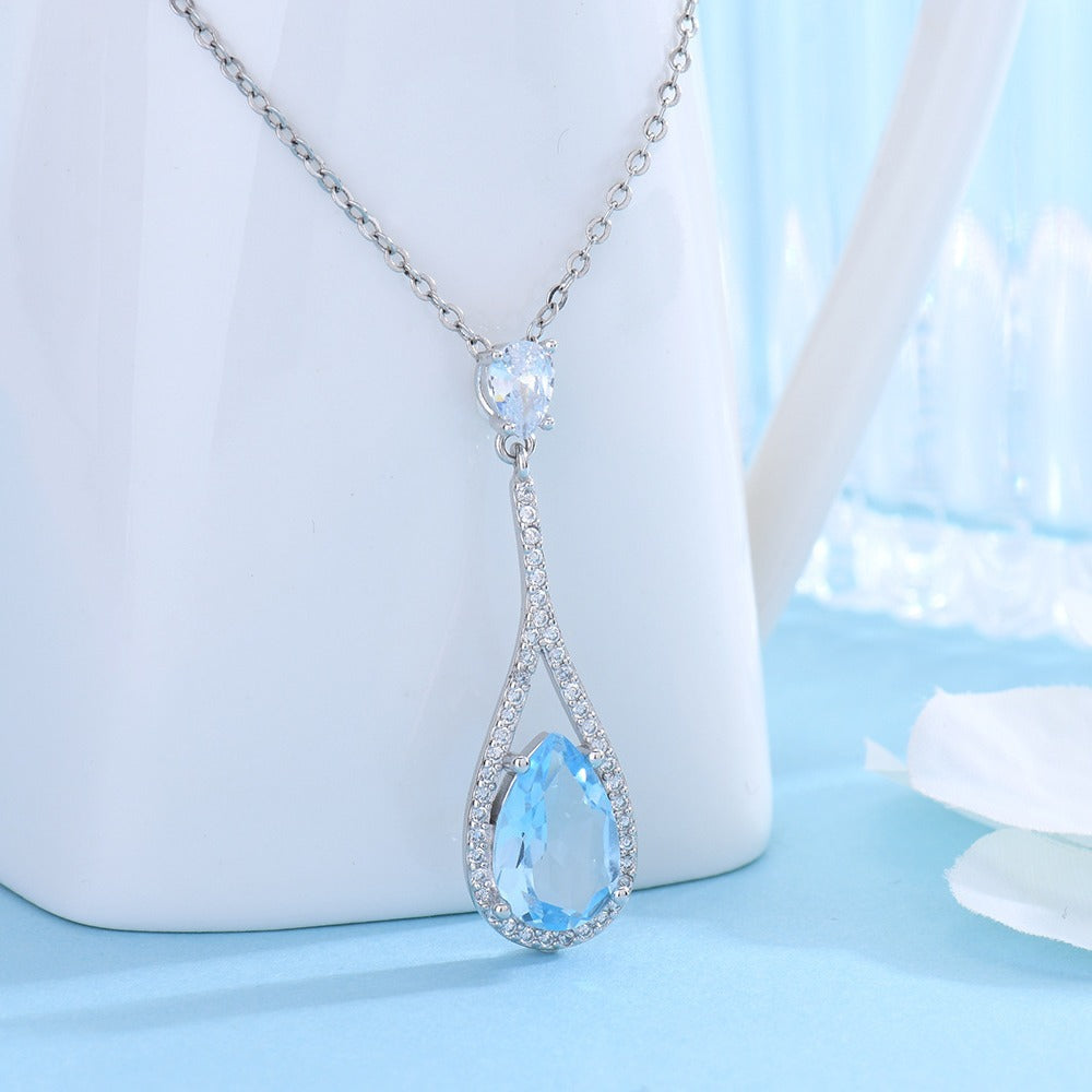 Elegant Blue Topaz Necklace